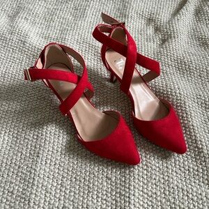 Journee Collection Red Suede heel